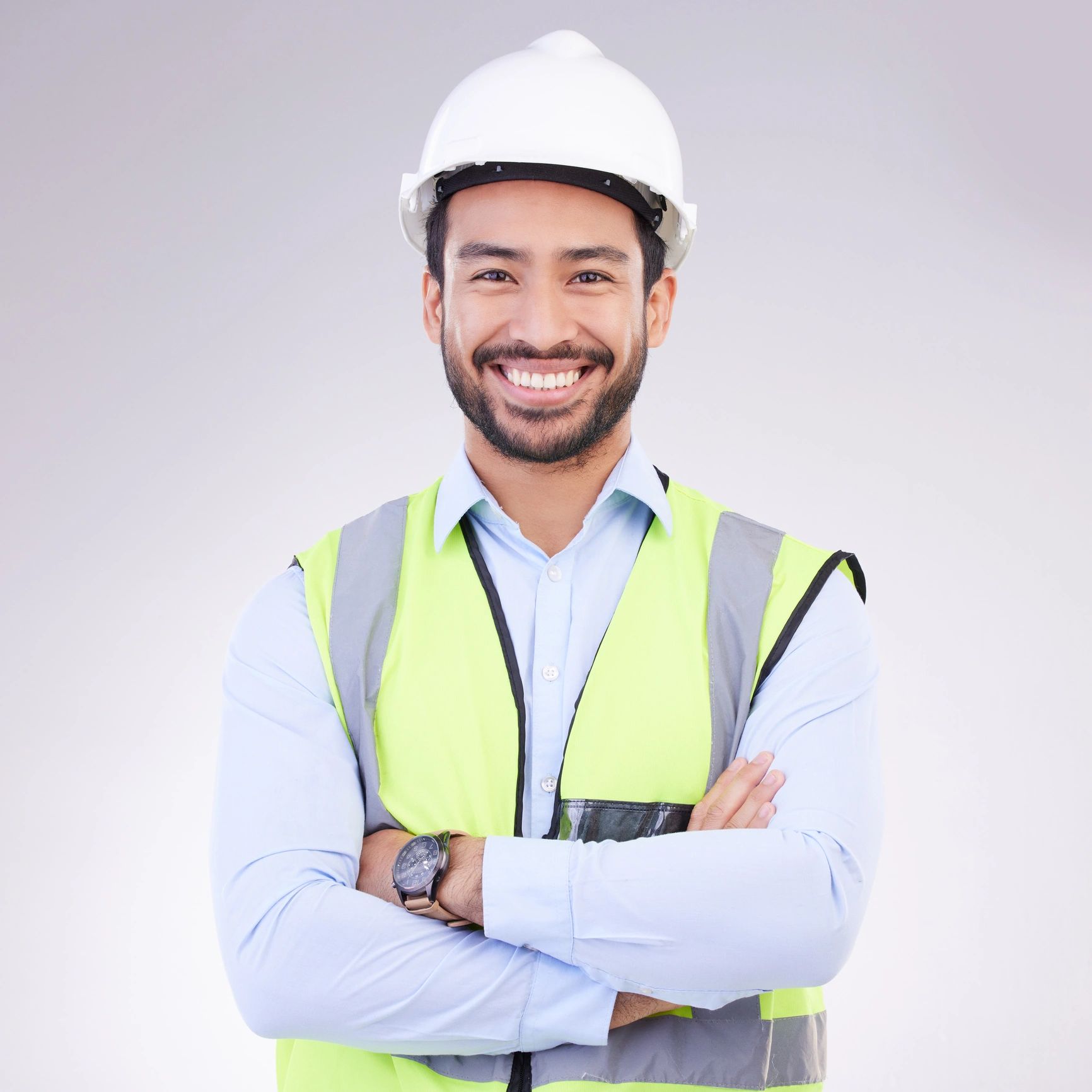 Portrait of a construction professional wearing a hard hat